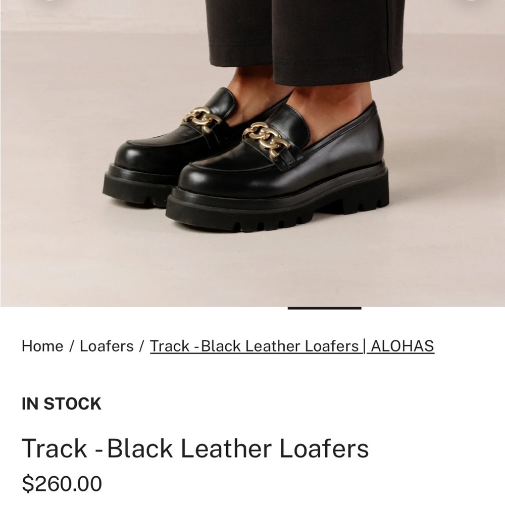 Alohas track leather loafers with gold detail
